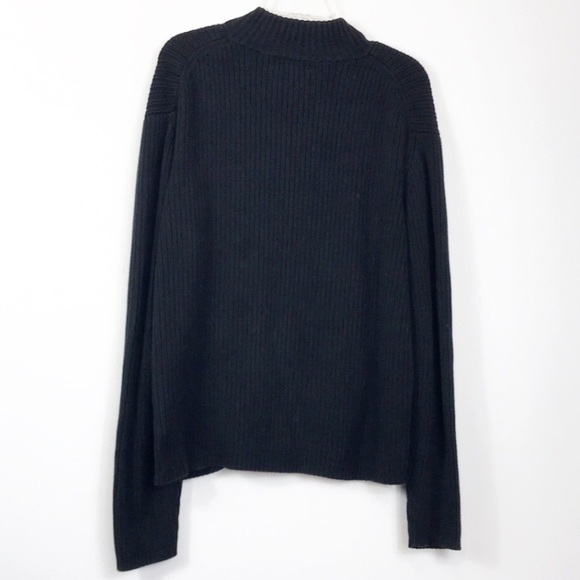 Calvin Klein Men's Black Ribbed Knit Zip Front Sweater L - Picture 2 of 13